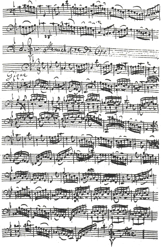 Bach Suite No. 2 in D minor:Menuetto (concl.), Gigue