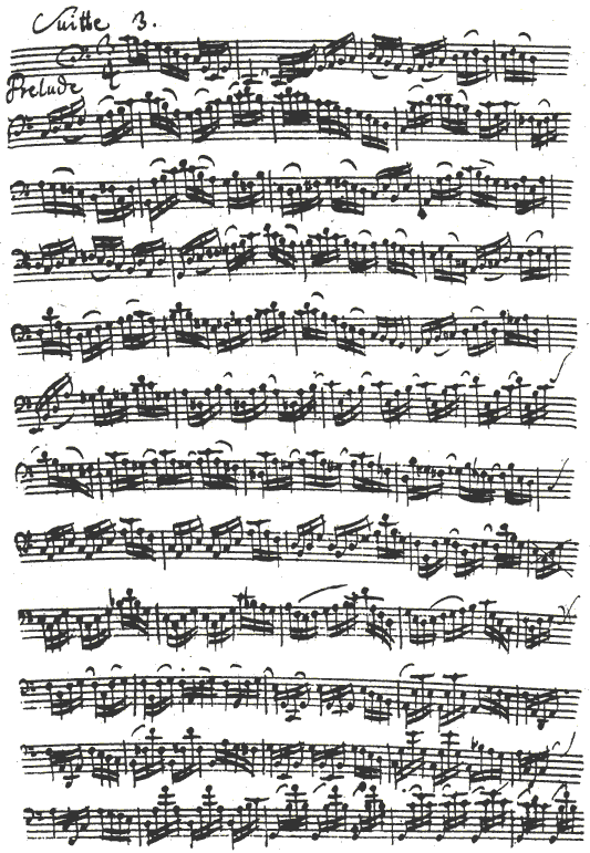 BACH, J.S. Cello Suite # in C (Manuscript)