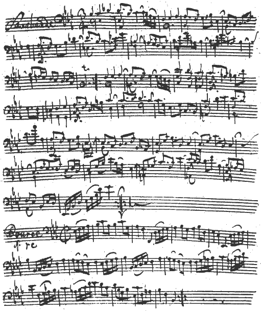 Bach Cello Suite No. 4 in E flat major: Sarabande, Bourree I (beginning)