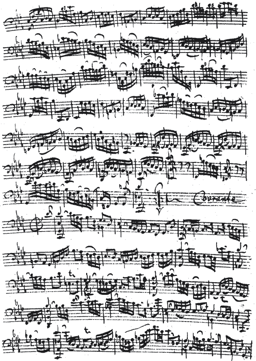 Bach Cello Suite No. 5 in C minor, Prelude (concl.), Allemande (beginning)