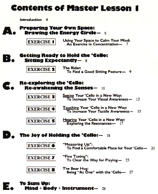 Contents of Master Lesson 1