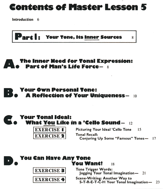 Contents of Master Lesson 5 Pt I