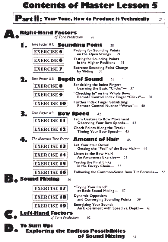 Contents of Master Lesson 5 Pt II