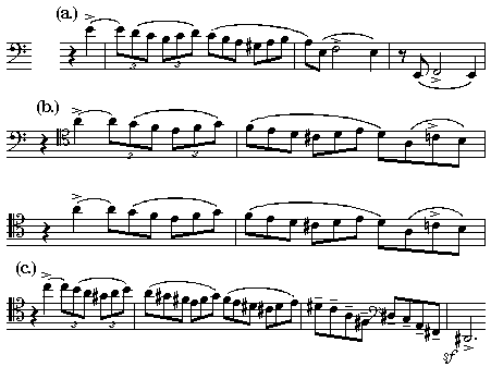 Opening phrase of concerto  -  continued