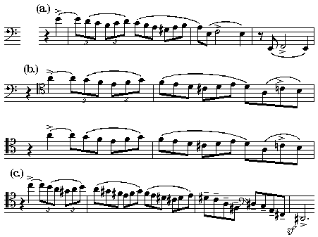 Opening phrase of concerto - continued