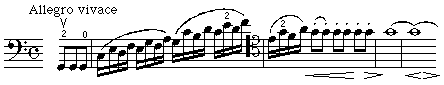 Beethoven String Quartet Op.59 No.3: passage from 1st movement