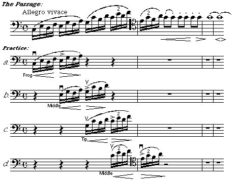 Step 3: Add & Drop Groups. This adds cello bow speed and accents to the left hand speed training.